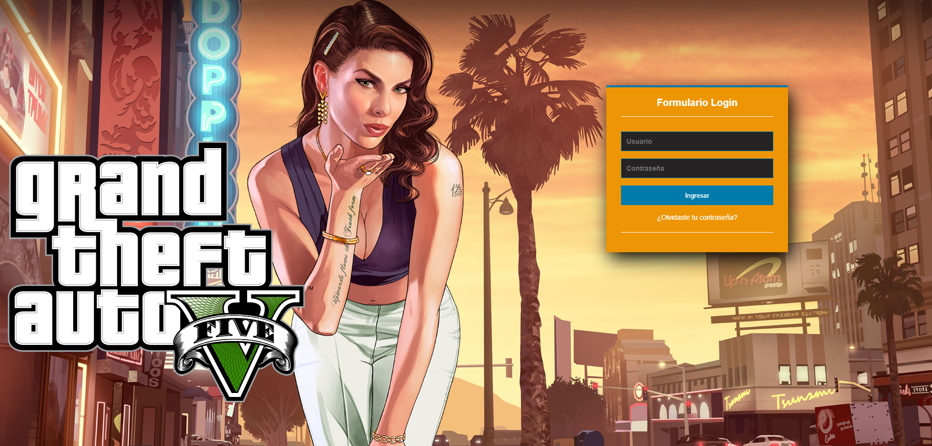 Captura de pantalla del proyecto de login